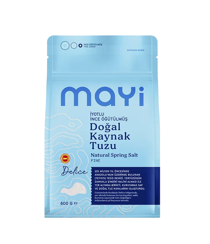 MAYİ ÖĞÜTÜLMÜŞ SOFRA TUZU 600 GR (İYOT İLAVELİ)