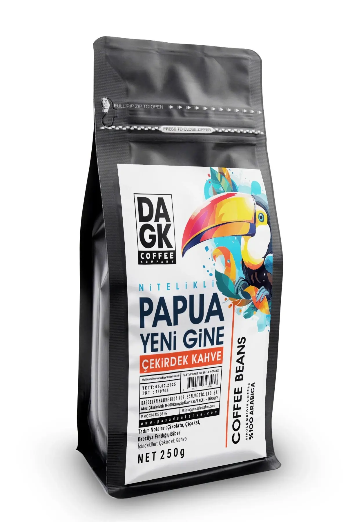 DAGK PAPUA YENİ GİNE ÇEKİRDEK KAHVE 250 GR
