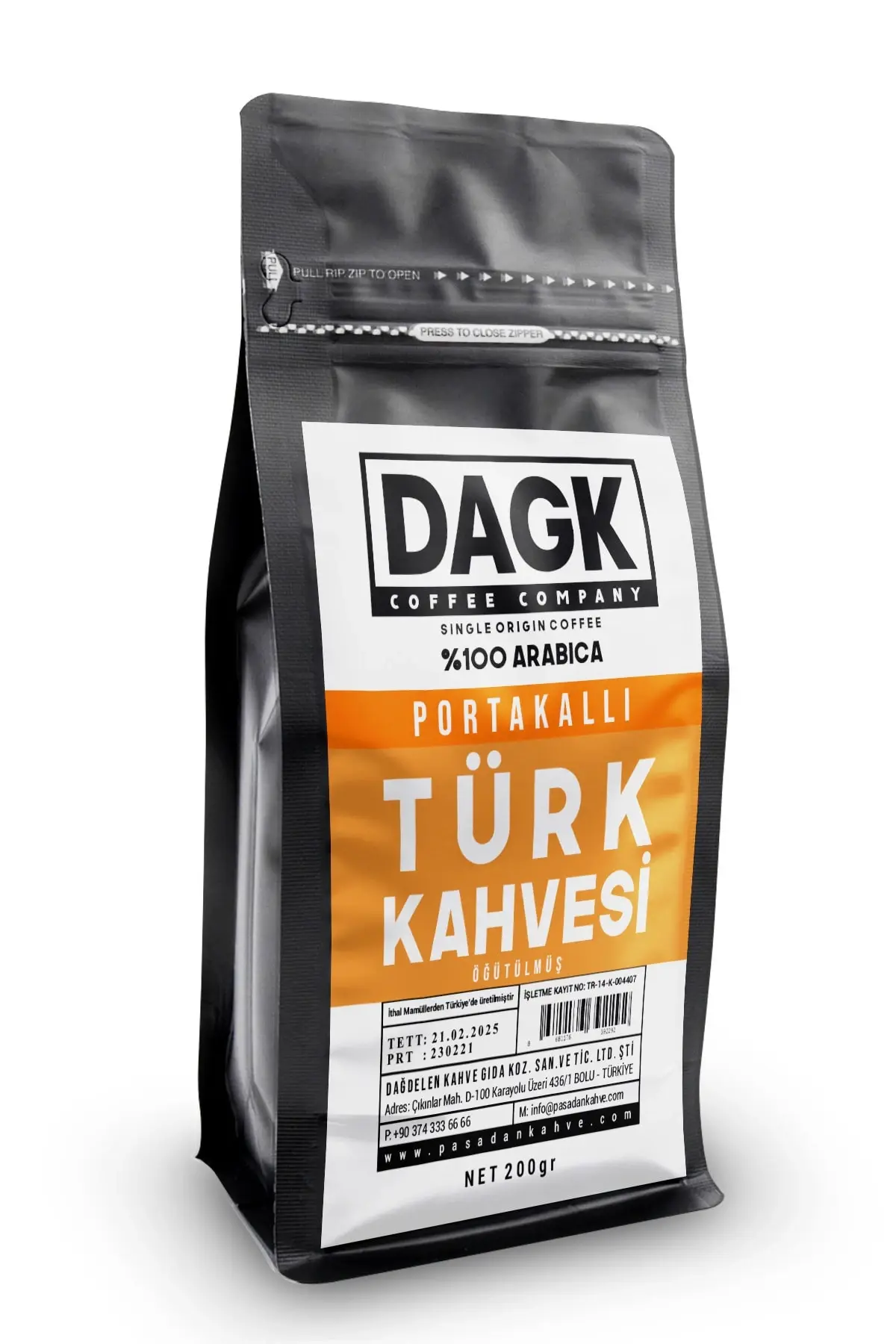 DAGK PORTAKALLI FİLTRE KAHVE 200 GR