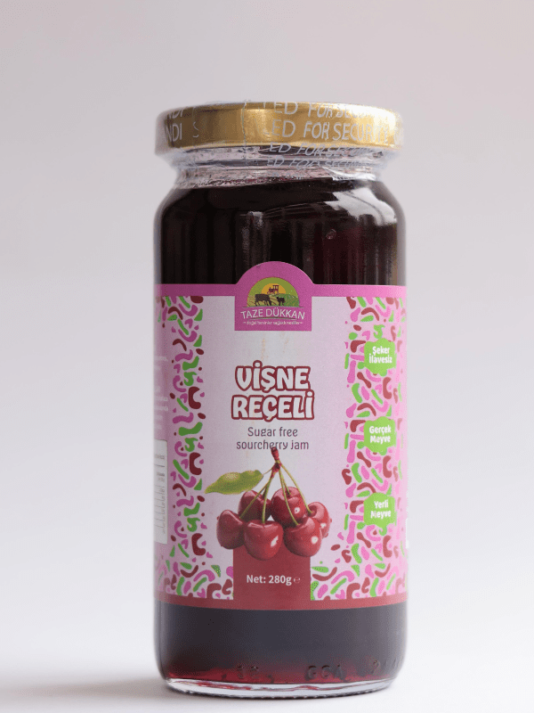 TAZE DÜKKAN VİŞNE REÇELİ-ŞEKER İLAVESİZ 280 GR