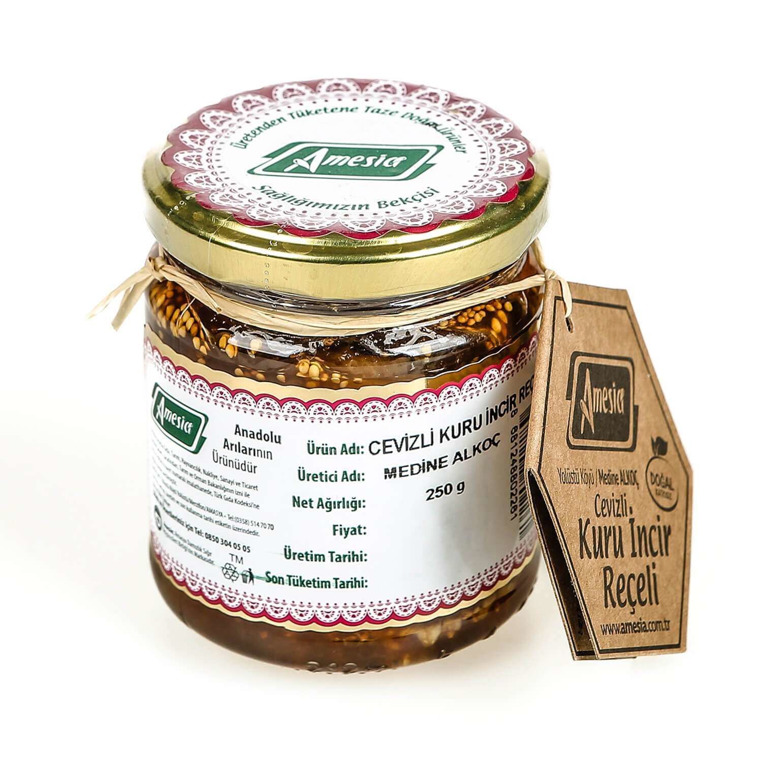 AMESİA CEVİZLİ KURU İNCİR REÇELİ 250 GR