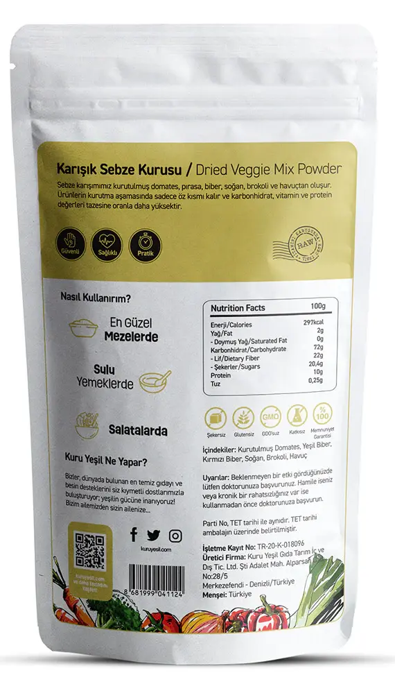 KURU YEŞİL KARIŞIK SEBZE 100 GR