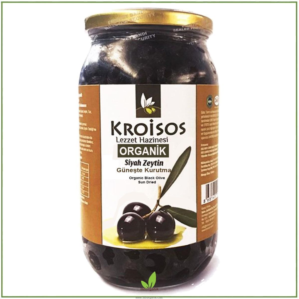 KROİSOS ORG. GÜNEŞTE KURUTMA SİYAH ZEYTİN 650 GR