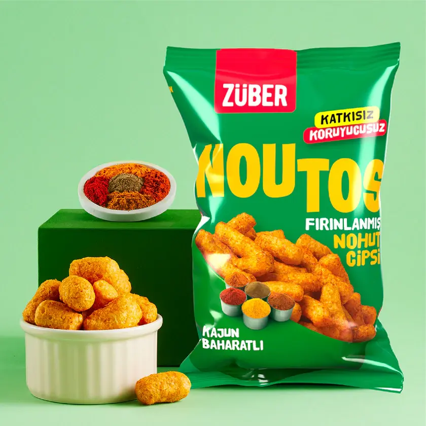 ZÜBER NOUTOS BAHARATLI KAJUN NOHUT CİPSİ 55 GR
