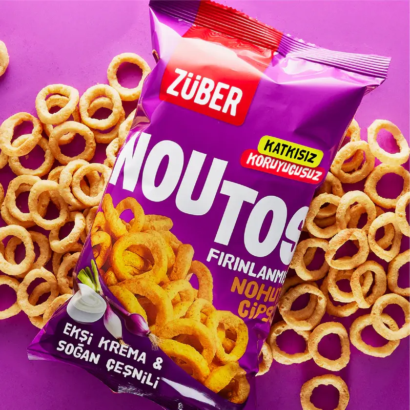 ZÜBER NOUTOS EKŞİ KREMA & SOĞAN ÇEŞNİLİ NOHUT CİPSİ 55 GR