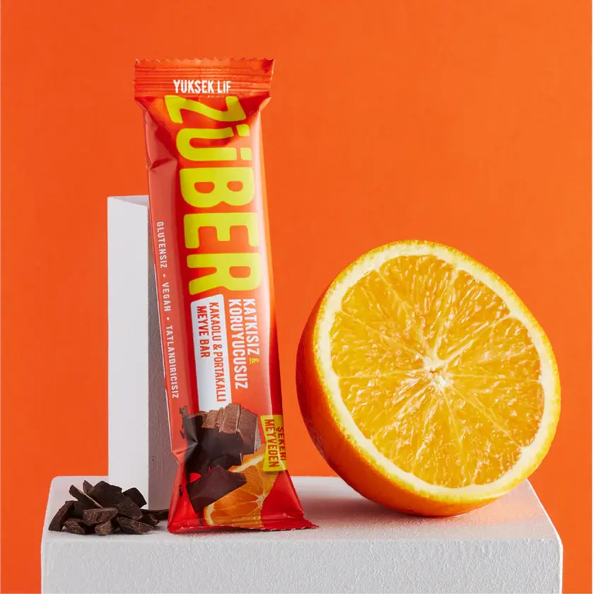 ZÜBER KAKAOLU PORTAKALLI MEYVE BAR 40 GR