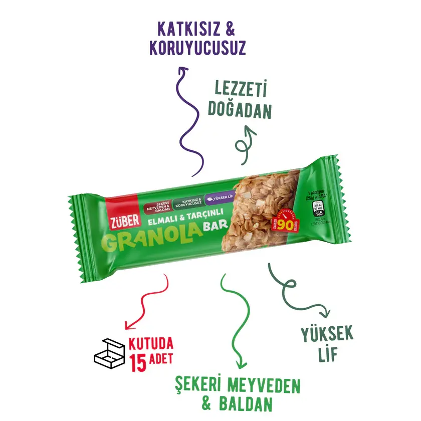 ZÜBER BAL KABAKLI TARÇINLI MEYVE BAR 35 GR
