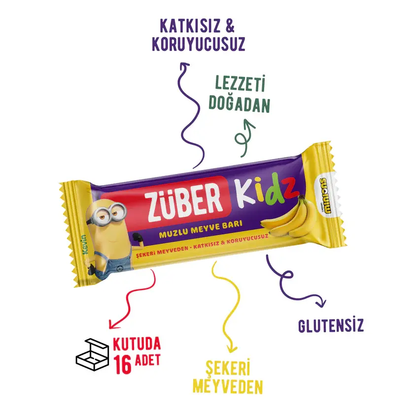 ZÜBER KİDZ MUZLU MEYVE BAR 25 GR