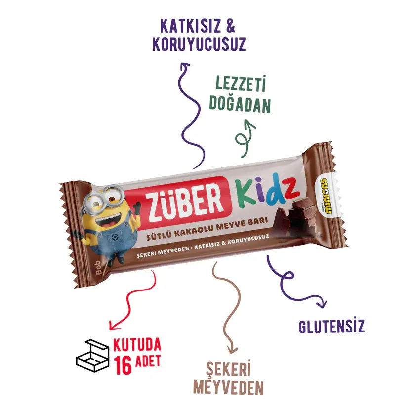 ZÜBER KİDZ KAKAOLU MEYVE BAR 25 GR